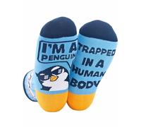 INNObeta Penguin Gifts for Women Men, Cute Penguins Gifts, One Size Crew Socks, I'm A Penguin Trapped in A Human Body