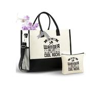 InnoBeta Rock Collector Gifts Canvas Tote Bag for Women with Top Zipper Closure and Shoulder Strap, Funny Geologist Gifts for Stone Lovers