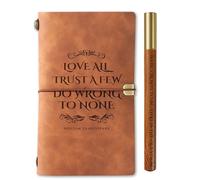 InnoBeta Shakespeare Gifts for Book Lovers, Journal Pen Set for Shakespeare Fans, 7.8"x5" Leather Embossed Refillable Notebook for Birthday, Christmas
