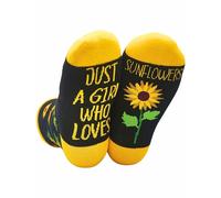 INNObeta Sunflower Gifts for Women Girls - Just A Girl Who Loves Sunflower, One Size Crew Socks