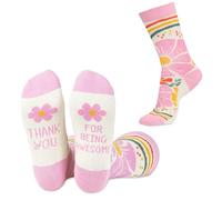 INNObeta Thank You Socks Appreciation Gifts for Women, One Size Crew Socks for Coworker Therapist Employee Friends Teachers - Thank you for being awesome