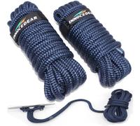 INNOCEDEAR 2 Pack Premium Navy Blue Dock Lines - 1/2 Inch x 25 Feet with Eyelet.Double Braided Nylon Dock Line/Mooring Lines.Hi-Performance Marine Boats Ropes