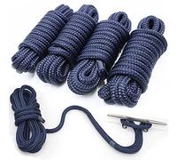 INNOCEDEAR 4 Pack 1/2” X 15’ Dock Lines|Marine-Grade Double-Braided Nylon Dock Line with 12” Eyelet.Hi-Performance Boat Rope Mooring Rope Dock Line