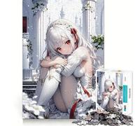 Innocent Anime Girl 1000 Pieces Jigsaw Puzzles for Adults Focus Train Fade Resist Home Enjoyable Santa Present (50x75cm)