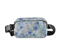 Innocent Blue Crushed Flower Cute Waist Bag Fanny Pack for Women Men Small Belt Bag Travel Wallet with Adjustable Strap for Travel Vacation Running