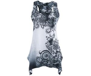 Innocent Lace Panel Vest Women Top White-Black L, 100% Polyester, mit Spitze Regular