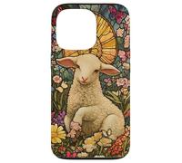 Innocent Lamb with Sun Halo and Butterflies Case for iPhone 13 Pro