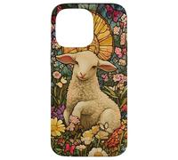 Innocent Lamb with Sun Halo and Butterflies Case for iPhone 14 Pro Max