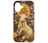 Innocent Lamb with Sun Halo and Butterflies Case for iPhone 16