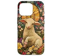 Innocent Lamb with Sun Halo and Butterflies Case for iPhone 16 Pro