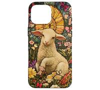 Innocent Lamb with Sun Halo and Butterflies Case for iPhone 16 Pro Max