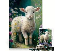 Innocent Little Lamb Teenagers Puzzles 1000 Piece Jigsaws Logic Fun Neat Thick Playful Challenge Game Night (38x52cm)