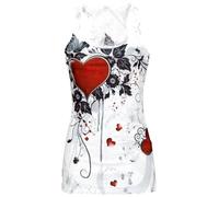 Innocent Rose Heart Women Top White S, 100% Polyester, mit Spitze Regular