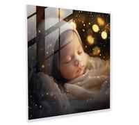 Innocent Wonder - Bokeh Glass Print - Born, Modern Art, Newborn, Born, 50.8 cm x 50.8 cm