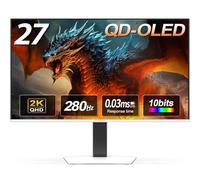 INNOCN 27" QD-OLED 2K QHD 2560 x 1440P 280Hz 240Hz Gaming PC Monitor, 0.03ms, HDR400, HDMI, DisplayPort, Built-in Speaker, Adjustable Height and Swivel Stand - 2780s