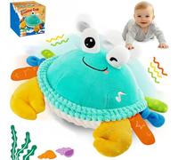 Innofans Crawling Crab Toy, Baby Sensory Toys with Music & Record, Musical Crawling Dancing Bouncing Learning Crab Plush Toy for Babies Newborn Toddlers Boys Girls 1-3 Years Old Birthday Gifts