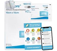 Innofiy Softpore Adhesive Surgical Dressing, 10cm x 15cm, Pack of 10 Single Dressings, Breathable, Low-Adherent Wound Protection