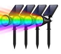 InnoGear 4 Solar Lights Outdoor Spotlight Garden Yard Landscape, Multicolor | Waterproof, Auto On/Off, Adjustable Brightness and Angle, Flag, Tree, Pathway, Pool, Easy to Use, Decorations