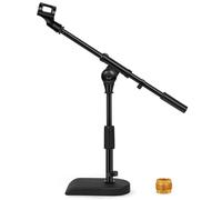 InnoGear Adjustable Desk Microphone Stand, 2 Pack Weighted Base with Soft Grip Twist Clutch, Boom Arm, 3/8"-5/8" Screw Adapter for Blue Yeti and Blue Snowball, Kick Drums, Guitar Amps, Black