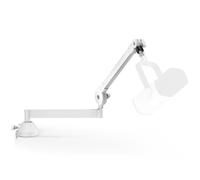 InnoGear Low Profile Mic Arm, 360° Rotatable Microphone Boom Arm Mic Stand for Fifine AM8 K669B Blue Yeti HyperX QuadCast SoloCast AT2020, with Mic Clip 3/8" to 5/8", 3/8" to 1/4" Adapter, White