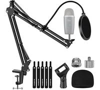 InnoGear Mic Arm Desk Mount Microphone Stand Boom Arm for Blue Yeti Nano | Precise Mic Positioning, Compact, Fully Rotatable, 5/8" to 3/8" and 5/8" to 1/4" Adapter Included, For Blue Yeti, Hold 3.3 lb