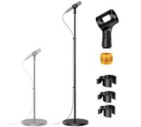 InnoGear Mic Stand Microphone Stand Floor with Weighted Base for Singing | Height Adjustable, Telescopic, Detachable, Recording, Podcasts, Work with Blue Yeti HyperX Shure SM58 Samson Q2U Fifine K669B
