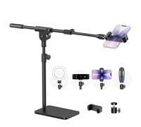 InnoGear Overhead Phone Mount Webcam Stand Camera Mount Tripod for Desk | Adjustable Angle, Stable, for Logitech C922 C930e C920S C920 C615 C960 C920x BRIO 4K NexiGo N60, Right Light, GoPro