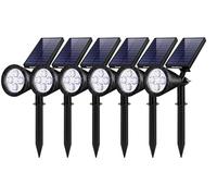 InnoGear Solar Lights Outdoor Lighting Waterproof Landscape Spotlights Uplighting for Outside Flag Garden Trees Yard Pathway Wall Auto On/Off, Pack of 6 (Cool White)