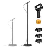 InnoGear Telescopic Mic Stand, Height Adjustable from 22" to 68" Microphone Stand Floor Weighted Base Boom Mic Arm Stand for Blue Yeti HyperX QuadCast SoloCast Shure SM58 Samson Q2U Fifine K669B