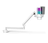 InnoGear USB Gaming Microphone Set, Noise Cancellation Condenser Mic with Boom Arm RGB Mute Headphones Jack for Streaming Podcasting Recording Vocal PC Computer YouTube Discord PS4 PS5, White
