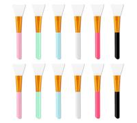 InnoHHustle 12 Pcs Multicolor Silicone Face Mask Brush Set - Soft Silicone Bristles, Lightweight Plastic Handle - Face Mask Applicator Tool
