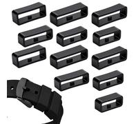 InnoHHustle 12 Pcs Silicone Watch Band Keepers 16mm /18mm /20mm /22mm /24mm /26mm Watch Strap Holder Loop Black Watches Band Fastener Rings Replacement Rubber Watches Wristband Keeper Retainer