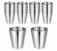 InnoHHustle 16 Pcs Stainless Steel Shot Drinking Cups 1 oz Shot Glass Metal Glasses Reusable Small Metal Cup Unbreakable Drinking Tumbler for Wine Whiskey Bar Home Restaurant Party Travel Camping