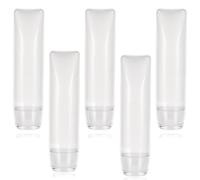 InnoHHustle 5 Pcs Travel Size Bottles 50ml 1.7oz Refillable Toothpaste Tubes Toothpaste Container Travel Squeeze Bottle Mini Lotion Bottles Portable Leak Proof Mini Makeup Containers