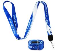 INNOKIN 2 Pack Quick Release Lanyards, Neck Strap Lanyard with Safety Breakaway Clip and Oval Clasp for ID Card Badge Holders, Keys, Whistle, Short Lanyard, blue and white