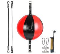 InnoLife Double End Punching Ball Striking Punching Bag Kit, Speed Striking Reflex Kit with Bungee Cords Perfect for Reaction, Agility, and Hand Eye Coordination Training (Black & Red)