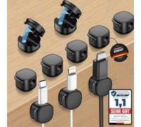 INNOMING Magnetic Cable Holder [One-Hand Operation] Pack of 10 Cable Organiser Charging Cable Holder for Desk, Bedside Table, Charging Cables, HDMI, USB, Audio Cable