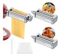 InnoMoon Pasta Maker Attachment for KitchenAid Mixer 3 Set Include Pasta Sheet Roller, Spaghetti, Fettuccine Cutters Pasta attachment Stainless Steel Accessories for KitchenAid by