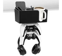 Innonew 5 in 1 Desk Cup Holder - Dual Game Controller and Headphone Hanger, Rotatable Under Desks Clamp Organizer Headset Stand Detachable Desk Storage Gaming Desks Accessories for Xbox/PS4/PS5/Switch