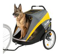 InnoPet Hercules 2-in-1 Dog Stroller and Bike Trailer Yellow/Grey - Large Dog Buggy & Bicycle Trailer with Bike Tow Bar, 20” Pneumatic Wheels, Rain Cover
