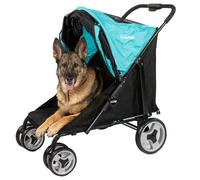 InnoPet Mamut Large Dog Buggy Blue - Carries up to 50kg, Rain Cover Included, One-Hand Folding, Swivel Front Wheels, Dog Trailer for Medium and Large Size Dogs.