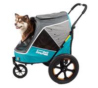 Innopet Sporty Evolution 2-in-1 Dog Stroller and Bike Trailer - 30kg Capacity with Rain Cover - Reflectors & Safety Leashes - Cat Pram and Pet Buggy