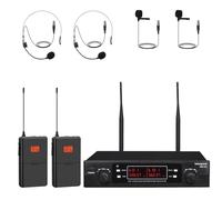 innopow 200-Channel Wireless Lavalier Microphone, Dual UHF Bodypack Cordless Lavalier Mic System Set, Auto Scan, Long Range 200-240Ft, 16 Hours Use Ideal for Speaking, Classroom 2023 333B…