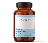 INNOPURE Calcium, Magnesium and Zinc Capsules (No Fillers or Binders) Clean Label Mineral Supplement, Easy to Swallow Capsules (Not Tablets) 120 Capsules, UK Made
