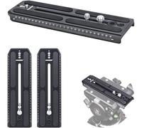 INNOREL 2 Pieces QV160 Sliding Quick Release Plate Compatible with Manfrotto 501PL Series Video Fluid Head,Camera Mounting Plate with 1/4" and 3/8" Screws, 50mm Width