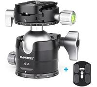 INNOREL G40 Low Profile Tripod Ball Head Double Panoramic CNC Metal Camera Tripod Ballhead with 1/4" Arca Swiss Universal Quick Release Plate for Tripods,Monopod,DSLR Cameras,Camcorder,Max Load 20kg