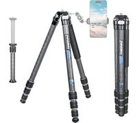 INNOREL KT254C Super Professional Portable Travel Carbon Fiber Tripod for DSLR Camera Heavy Duty Compact Stand Support 1.0in/25.6mm Tube Max Load 33lbs/15kg with Short Center Column
