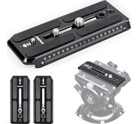 INNOREL Universal Replacement Quick Release Plate 120mm Long 50mm Width 2 Pieces QV120 Mount with 1/4" and 3/8" Screws for Manfrotto 501PL Series Video Fluid Head, f60,DSLR Cameras,Camcorders