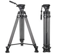 INNOREL VF80C Video Tripod System Tripod & Fluid Video Head Kit 188cm Professional Heavy Duty Carbon Twin Tube Tripod with F80 Fluid Head Mid-Level Spreader Max Load 12KG DSLR Camcorder(VF80+F80)