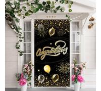 INNORU Congratulations Door Banner Decoration, Engagement Wedding Party Door Cover Decor, Anniversary Porch Sign, Birthday Retirement Party Photo Booth Backdrop Background Supplies